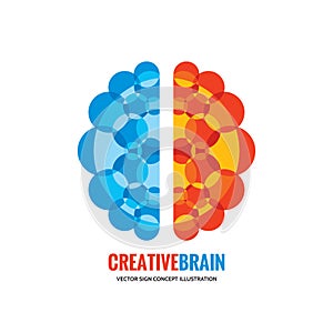 Human brain - vector logo template concept illustration.