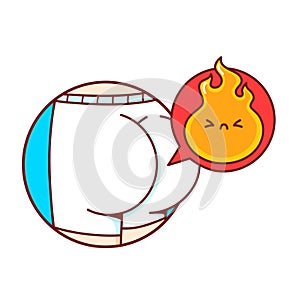 Human buttock in panties and fire face photo