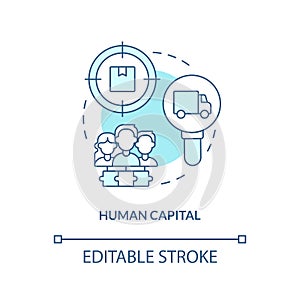 Human capital turquoise concept icon