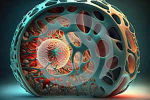 Human cell - 3d render, illustration, imaginative