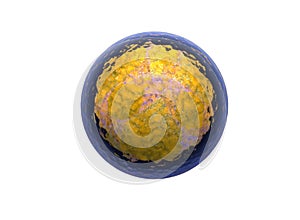 Human cell or animal cell. nucleolus, nucleus, 3d stem cell.