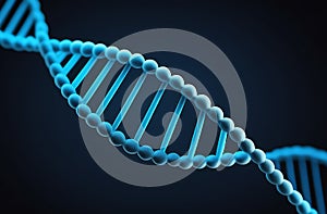 Human cell biology DNA strands molecular structure. Medical background with selective focus