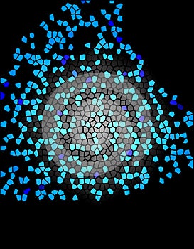 Human cell with radiation