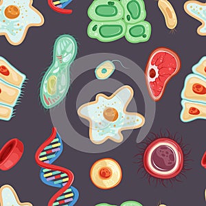 Human Cells as Medicine and Biology Vector Seamless Pattern Template