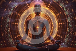 Human chakra, buddhism, meditating. Refers to energy points in your body. Chakra therapies, yoga, healing. Disks, of