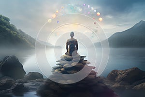 Human chakra, buddhism, meditating. Refers to energy points in your body. Chakra therapies, yoga, healing. Disks, of