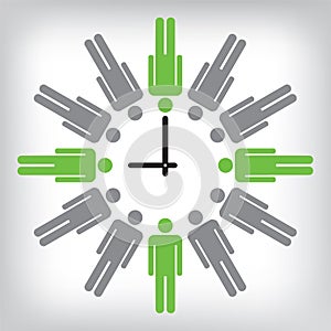 Human clock conceptual illustration