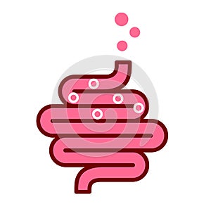 Human colon and gas medical icon