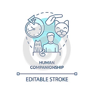 Human companionship turquoise concept icon