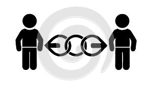 Human Connection Chain, Teamwork and Collaboration, vector design Generative AI