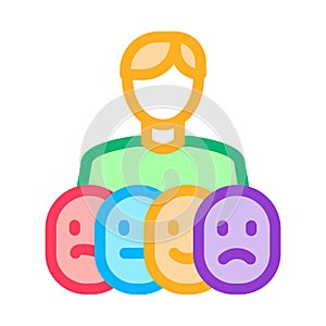 Human deepfake many faces icon vector outline illustration