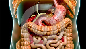 The human digestive system.