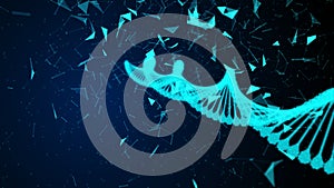 Human digital DNA lies in digital cyberspace with cells formed by particles