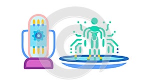 Human digital interface. Biometric technology personal data, vector design Generative AI