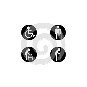 Human disabled icon logo vector icon