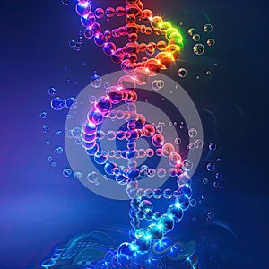 Human DNA, the genetic code. Medically concept illustration photo