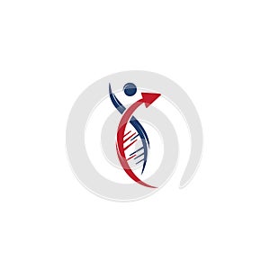 Human DNA and genetic logo design.