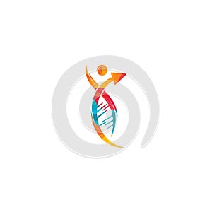 Human DNA and genetic logo design.