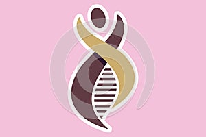 Human DNA and genetic sticker logo design. Emblem, Concept Design,