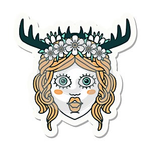 human druid character face sticker