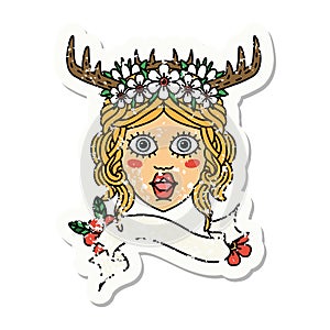 human druid grunge sticker for role play game