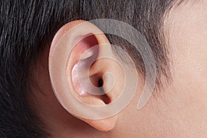 Human ear closeup.