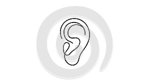 Human ear continuous one line drawing. World deaf day single line concept. Minimalist vector illustration