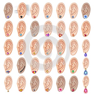 Human ear & earring bundle set