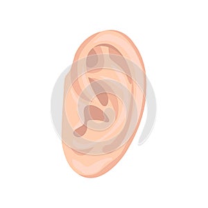 Human ear flat icon. Colored vector element from body parts collection. Creative Human ear icon for web design