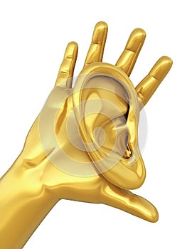 Human ear and hand gold