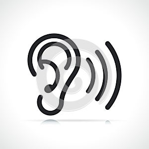 Human ear or hearing icon