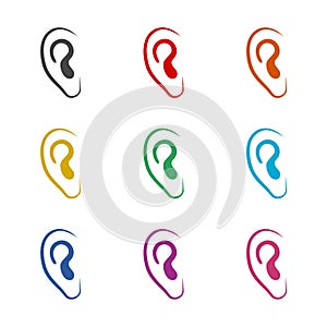 Human ear icon, color set