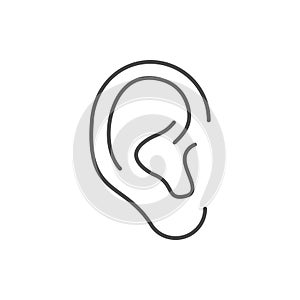 Human ear line outline icon