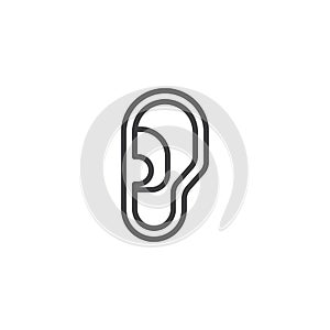 Human ear outline icon