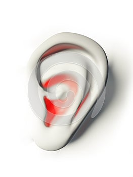 Human ear in pain