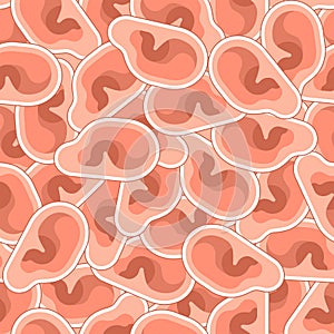 Human Ear pattern seamless. Ears background