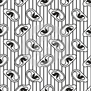 Human Ear pattern seamless. Ears background