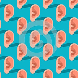 Human Ear pattern seamless. Ears background