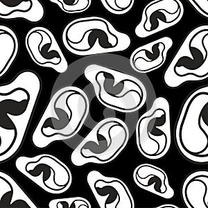 Human Ear pattern seamless. Ears background