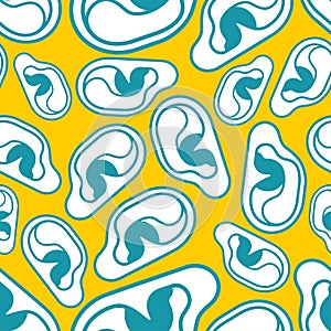 Human Ear pattern seamless. Ears background
