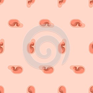 Human Ear pattern seamless. Ears background