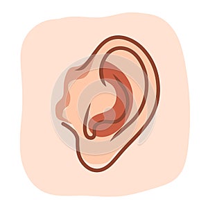 Human ear vector