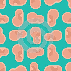 Human Ears pattern seamless. ear background. vector texture