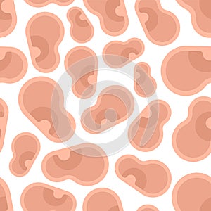 Human Ears pattern seamless. ear background. vector texture