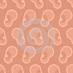 Human Ears pattern seamless. ear background. vector texture