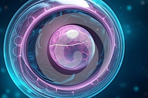 Human embryo inside body, digital illustration artwork, technology, science