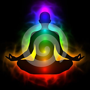 Human energy body, aura, chakra in meditation