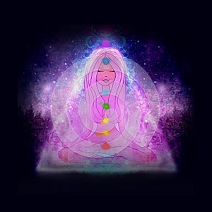 Human energy body, aura, chakras in meditation