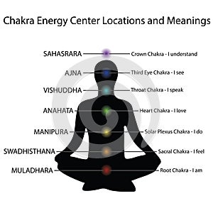 Human energy Chakra system vector illustration