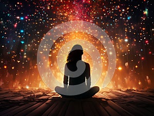 Human energy meditation background